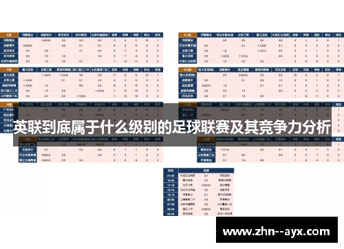 英联到底属于什么级别的足球联赛及其竞争力分析